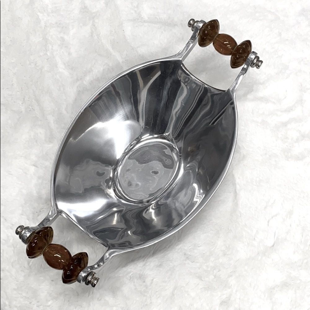 Biltmore For Your Home Silver Tone Decorative Accent Dish With Intricate Handles